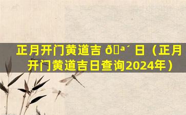 正月开门黄道吉 🪴 日（正月开门黄道吉日查询2024年）